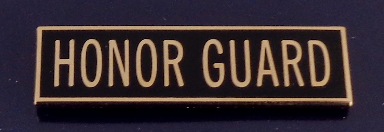 HONOR GUARD 3/8" GOLD on BLACK Award Commendation Bar USA MADE!